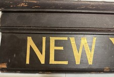 Antique New York Central R.R. Trains Wood Railroad Station Hanging Sign NYC RR picture