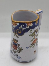 Vintage Henri Delcourt Desvres French Faience Pitcher Vieux Rouen HD Anchor 866 picture