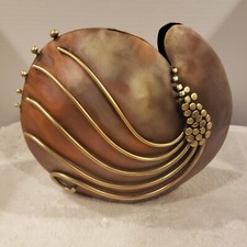 Thomas Yano Signed  MCM Vase Copper Brass Metal Sculpted Rare Stunning 7.5