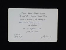 1958 Japanese Princess Aisin-Gioro Hiro Puyi Royal Cocktail Invitation Japan JP picture