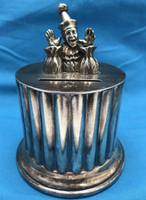 Nice & Original Vintage Silverplate CLOWN BANK by Reed & Barton  4 5/8