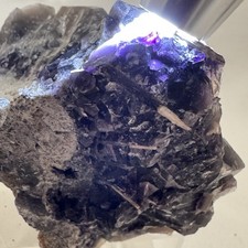 Dark Purple Cubic Fluorite Cluster 2.37 lb 4.5x5” Zoned Display picture