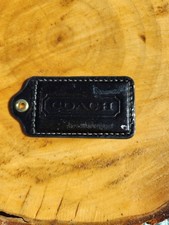 Coach black leather hang tag 3in -3 picture