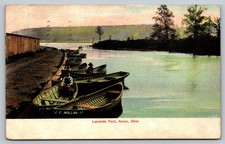 Vintage 1907 Lakeside Park Akron Ohio Postcard Hand-Colored Boats picture