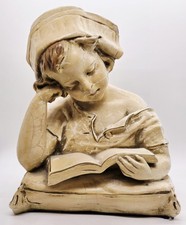 Antique Nurse Bust Plaster Chalkware Sculpture Statue Signed G.Van Vaerenbergh picture