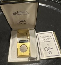 Vintage Churchill V Cigar Cutter lighter By Colibti. Bx Never Used WInstructions picture