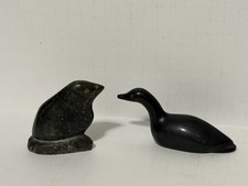 2 Vintage Original Native American Inuit Soapstone Animal carved Figurine RARE picture