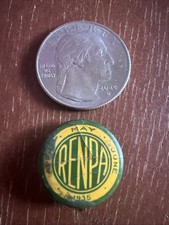 Vintage 1935 REA New Deal Rural Electrification Admin Monogram Pinback Button picture