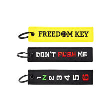 3PC Embroidered Key Chain Tag Keychain Outboard Car Bike Keyring Motorcycle Gift picture