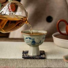 50ml Vintage Ceramic Tea Cup High Foot Cup Gift Home Use Collection Originality picture
