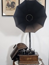 EDISON STANDARD MODEL D CYLINDER PHONGRAPH, CYGNET HORN, K REPRODUCER picture