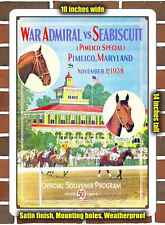 Metal Sign - 1938 Seabiscuit at Pimlico Horse Race- 10x14 inches picture