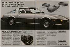 1978 Vintage Car Print Ad Gray Mazda RX7 Japanese Sports Car Magazine Promo Art picture