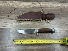 Vintage J.A. Hellberg Sweden Hunting Knife Leather Handle Sheath picture