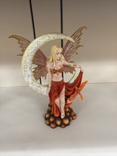 Ebros Large Celestial Crescent Ember Moon Fire Elemental Phoenix Fairy Statue picture