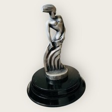 S. Rueff  1925 France Art Deco Silver Bronze Standing Woman Statue hood ornament picture