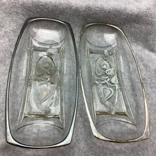 Georges Briard, MCM, Silver on Glass Relish Appetizer dish  Serving Trays picture