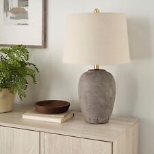 Earth Brown Rustic Ceramic Jar Table Lamp for Bedroom, Living Room, Dining Room picture
