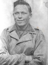 Warren Goss autographed 4x4 photo WW II D-Day European Theater Rare COA LOOK picture