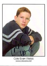 COLE EVAN WEISS HAND SIGNED 5x7 PHOTO+COA             HANDSOME SANDLOT ACTOR picture