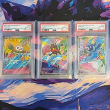 PSA 10 Rowlet Litten Popplio First Partner Series 1 Alola Sequential Set picture