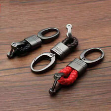 Men Creative Metal Leather Key Chain Ring Keyfob Car Keyring Keychain Holder picture