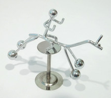 NIB Vtg 1970s/80s Kinetic Balance Art Sculpture Horse & Rider Desk Toy Taiwan picture