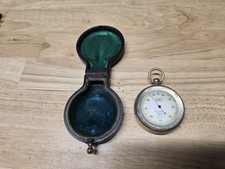 Antique Short & Mason London Pocket Aneroid Barometer Altimeter Weather Case picture