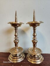 Antique 15th 16th Century Brass  Candlesticks  picture