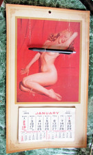 Vintage 1955 Marilyn Monroe Nude Calendar Original Golden Dreams - 17 x 10