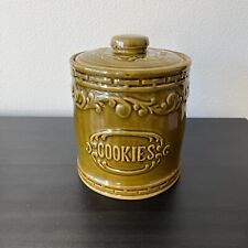 Avocado Green Cookie Jar ~ Monmouth Pottery ~ Vintage 1970s picture