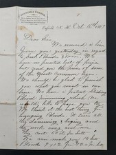1869 antique CURRIER & TURNER enfield nh LETTER manufacturer door sashes blinds  picture