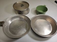 Vintage BSA Boy Scout Trail Mess Kit Skillet, Cooking Pan, Pot With Lid Aluminum picture