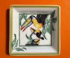 Hermes Paris Accessory mini Tray Toucan Bird Ashtray Porcelain Plate w/ box picture
