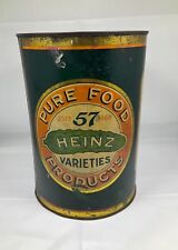 RARE VINTAGE HEINZ SWEET PICKLES PAINTED METAL GALLON SIZE CAN picture