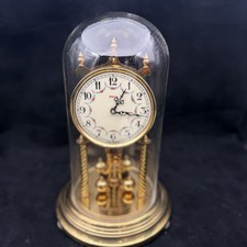 Vintage HECO 400 Day Anniversary Clock West Germany Glass Dome For Repair picture
