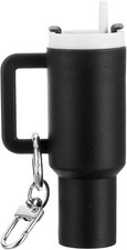 PATIKIL Mini Tumbler Keychain Lip Balm Holder Black Bag Charm 10 x 4.8cm picture