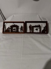 Wood  Wall Plaques Hand Made Vintage 1800’s Farm Depiction’s 5x9” picture