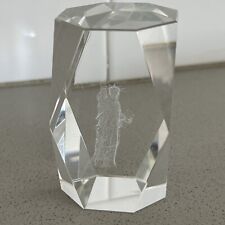 3D Laser Etched Crystal Statue Of Liberty Glass Paperweight Cube Design 3” 1lb picture