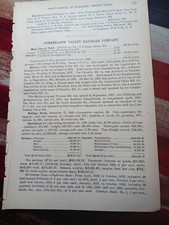 1889 Train Report CUMBERLAND VALLEY RAILROAD Harrisburg Pennsylvania picture