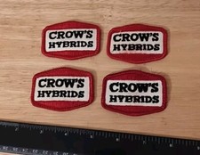 4 Vtg CROW'S HYBRID SEED CORN Patches ROOSTER Farm Cap Hat Uniform 2.5