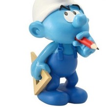 Rare Handy smurf with triangle - Resin figurine - Plastoy 10cm 2017 Peyo Company picture