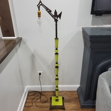 Rare 1920s Vintage Art Deco Uranium Glass / Jadeite  Bridge Floor Lamp picture