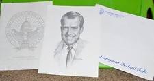 VTG 1969 Official Inaugural Portrait Folio President Richard Nixon Lithograph picture