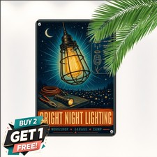 Vintage Classic Light Bulb Lighting Metal Sign Retro Electric Tin Plaque picture