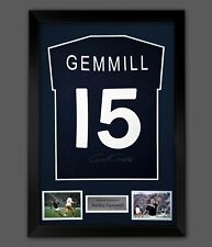 Archie Gemmill Hand Signed Navy Blue Player T-Shirt In A Framed Presentation picture