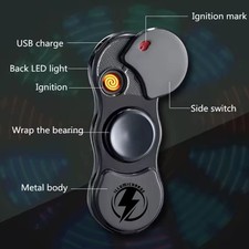 6 ct LED Spinner Lighters Wholesale Lot Fidget USB Rechargeable Retail Boxed UPC picture