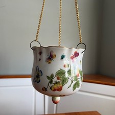 Vintage Ardalt Lenwile Butterflies Strawberry Hanging Planter Japan #7203 picture