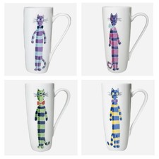 McLAGGAN SMITH Mugs Mug Cup Set 4 Pat’s Cats Tall Skinny Latte Scotland Coffee picture