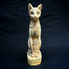 Ancient Egyptian Antique Bastet Cat Egyptian Unique Hieroglyph Pharaonic Rare BC picture